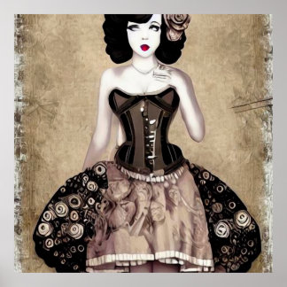  Steampunk Woman Poster