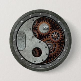 Steampunk Yin Yang Ronde Button 7,6 Cm