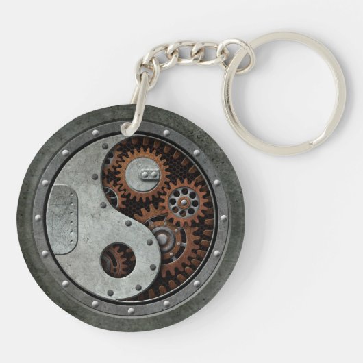 Steampunk Yin Yang Sleutelhanger (Achterkant)
