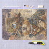 Steampunk Yorkshire Terrier Dog Tissuepapier (Craft)
