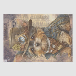 Steampunk Yorkshire Terrier Dog Tissuepapier