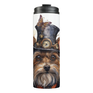 Steampunk Yorkshire Terrier Hond Thermosbeker