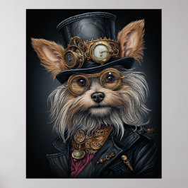 STEAMPUNK YORKSHIRE TERRIER POSTER