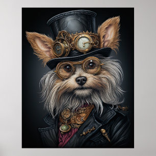 STEAMPUNK YORKSHIRE TERRIER POSTER
