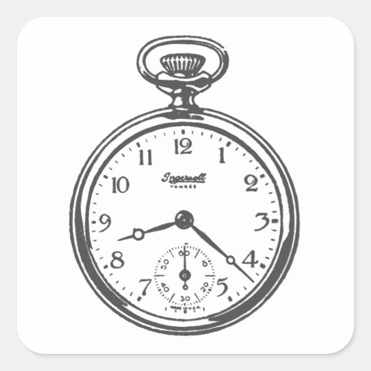 Steampunk zakhorloge vierkante sticker (Voorkant)
