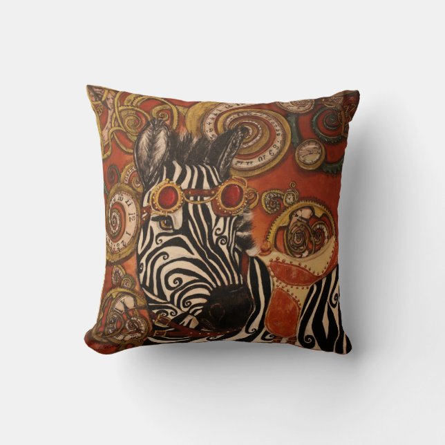 Steampunk Zebra Pillow Kussen (Voorkant)