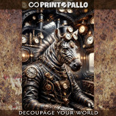 Steampunk zebra rijden Victoriaans trein Tissuepapier