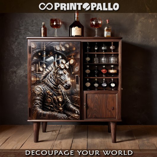 Steampunk zebra rijden Victoriaans trein Tissuepapier