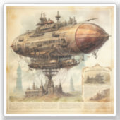Steampunk Zeppelin (10) Sticker (Voorkant)
