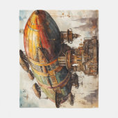 Steampunk Zeppelin (1) Fleece Deken (Voorkant)