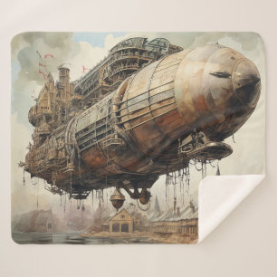 Steampunk Zeppelin (2) Sherpa Deken