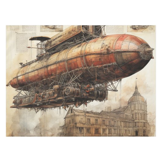  Steampunk Zeppelin (3) Tafelkleed (Voorkant (Horizontaal))