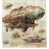  Steampunk Zeppelin (4) Douchegordijn (Voorkant)