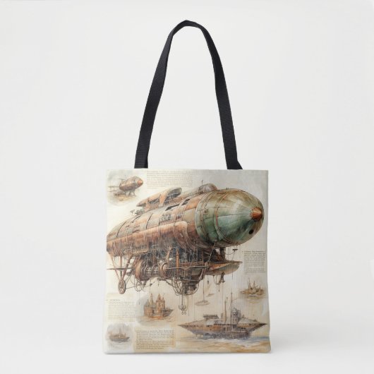 Steampunk Zeppelin (4) Draagtas (Voorkant)