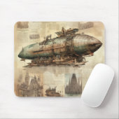 Steampunk Zeppelin (5) Muismat (Met muis)