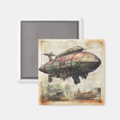 Steampunk Zeppelin (6) Magneet (Voorkant / Achterkant)
