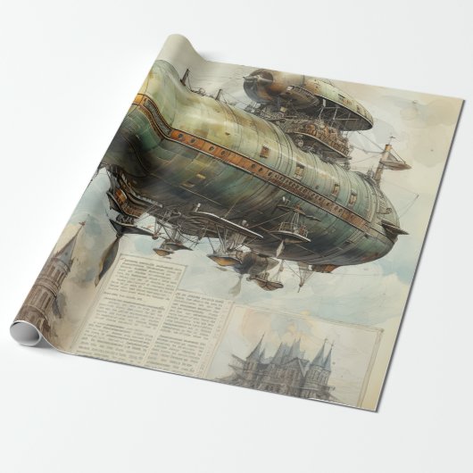 Steampunk Zeppelin (7) Tissue Paper Cadeaupapier (Uitgerold)