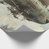 Steampunk Zeppelin (7) Tissue Paper Cadeaupapier (Hoek)