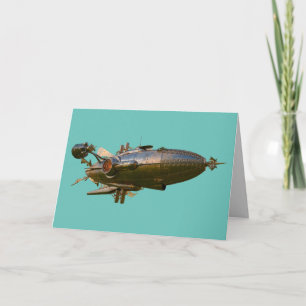 STEAMPUNK ZEPPELIN BLIMP BLANK KAARTEN