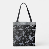 Steampunk Zilver Zink Tandwielen en Kraaien Custom Draagtas (Achterkant)