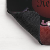 Steampunk zwart en rood gotisch monogram muismat (Hoek)