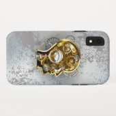 Steampunkhoofd met manometer Case-Mate iPhone case (Achterkant (horizontaal))