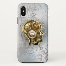 Steampunkhoofd met manometer iPhone XS hoesje