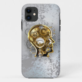 Steampunkhoofd met manometer iPhone 11 hoesje