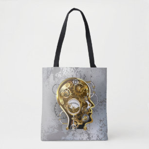 Steampunkhoofd met manometer draagtas