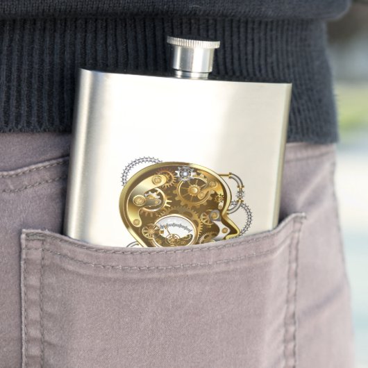 Steampunkhoofd met manometer flacon (Voorbeeld)