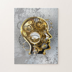 Steampunkhoofd met manometer legpuzzel