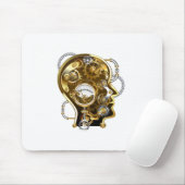 Steampunkhoofd met manometer muismat (Met muis)
