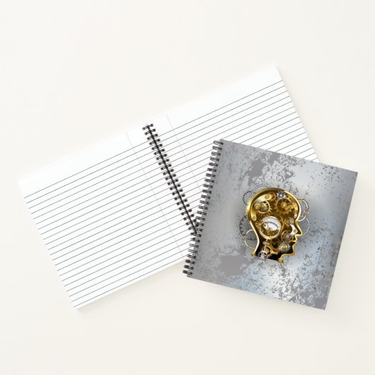 Steampunkhoofd met manometer notitieboek (Binnen)