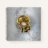 Steampunkhoofd met manometer notitieboek (Voorkant)