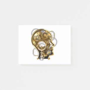 Steampunkhoofd met manometer post-it® notes