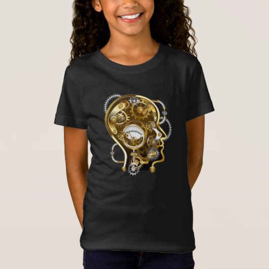 Steampunkhoofd met manometer t-shirt (Voorkant)
