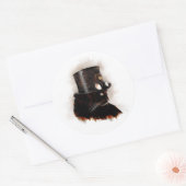 Steampunkkat Ronde Sticker (Envelop)