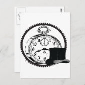 steampunkklok, versnelling, pet briefkaart (Voorkant / Achterkant)