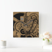 Steampunkmachines (Brassy) Vierkante Klok (Huis)