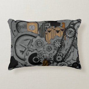 Steampunkmachines (volledige kleur) accent kussen