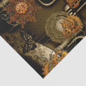 Steampunkontwerp met klokken en versnellingen tissuepapier (Detail)
