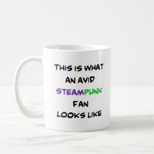 steampunkventilator, felle mok van koffie