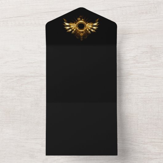 Steampunkvleugels All In One Uitnodiging (Binnen)