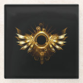 Steampunkvleugels Glazen Onderzetter (Voorkant)