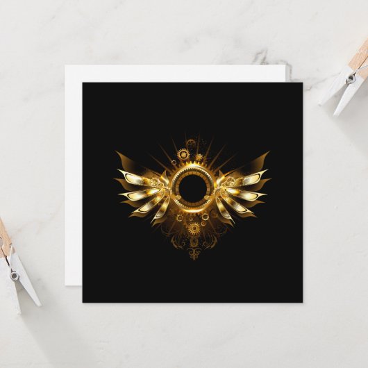 Steampunkvleugels Kaart (Voorkant / Achterkant in situ)