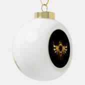 Steampunkvleugels Keramische Bal Ornament (Links)
