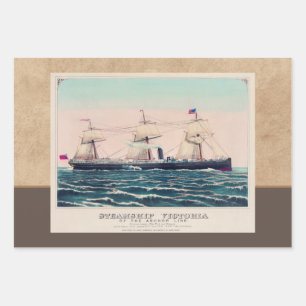 Steamship Victoria of the Anchor Line, 1876 Inpakpapier Vel