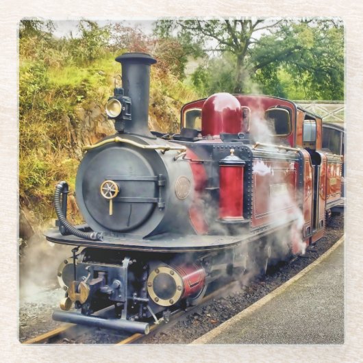 STEAMTREIN GLAZEN ONDERZETTER (Voorkant)