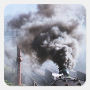 STEAMTREIN VIERKANTE STICKER