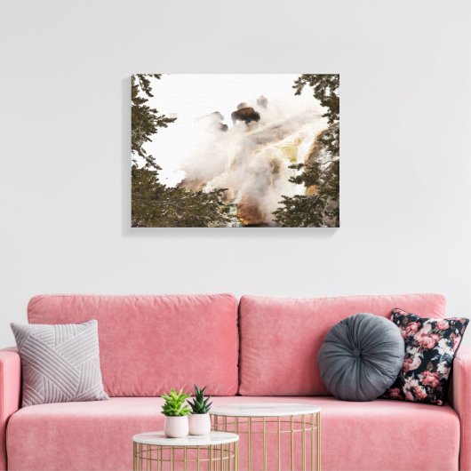 Steamy Bison Canvas Afdruk (Insitu (Woonkamer))